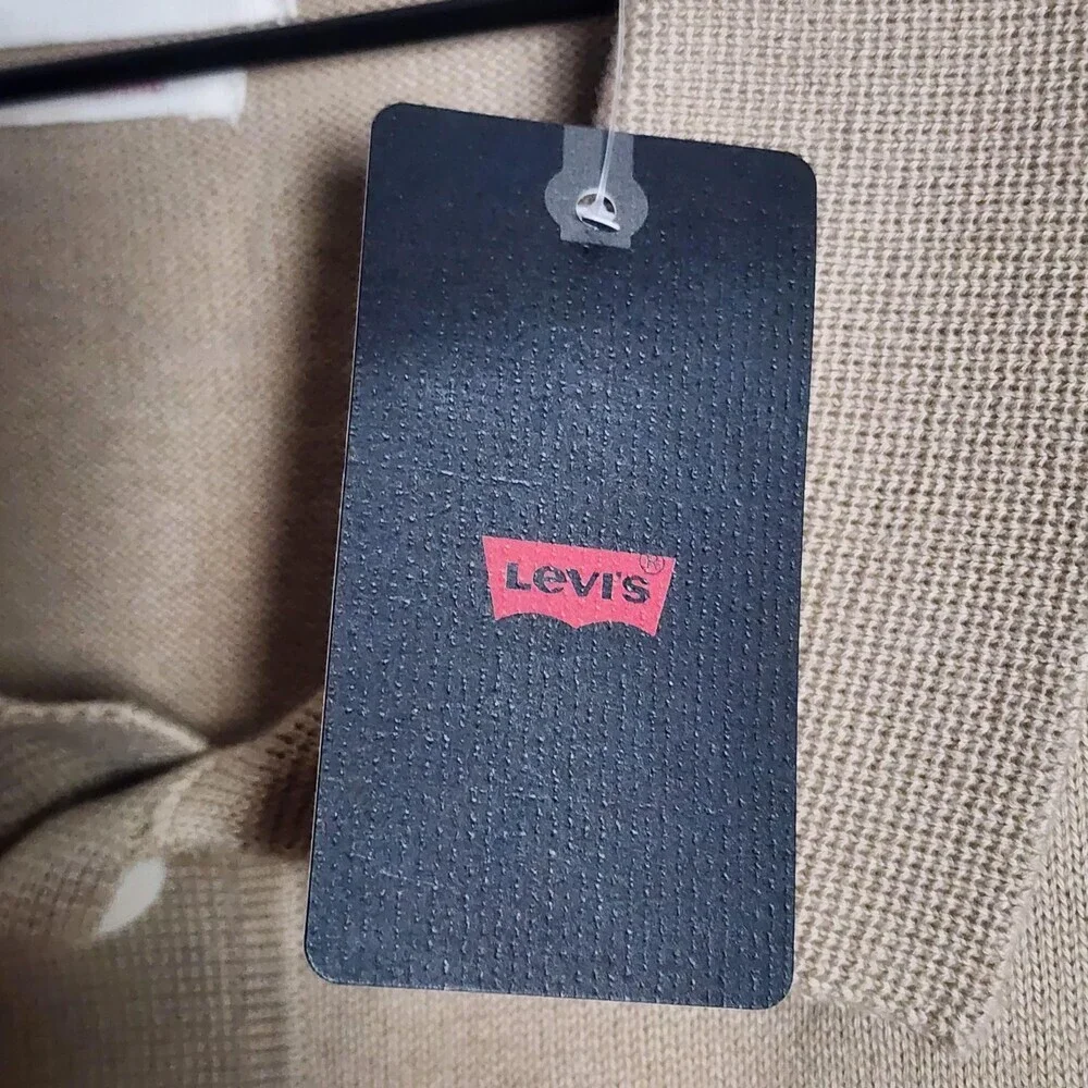 Levi's Polo Shirt Mens 2XL Beige 100% Cotton Standard Fit Short Sleeve Casual